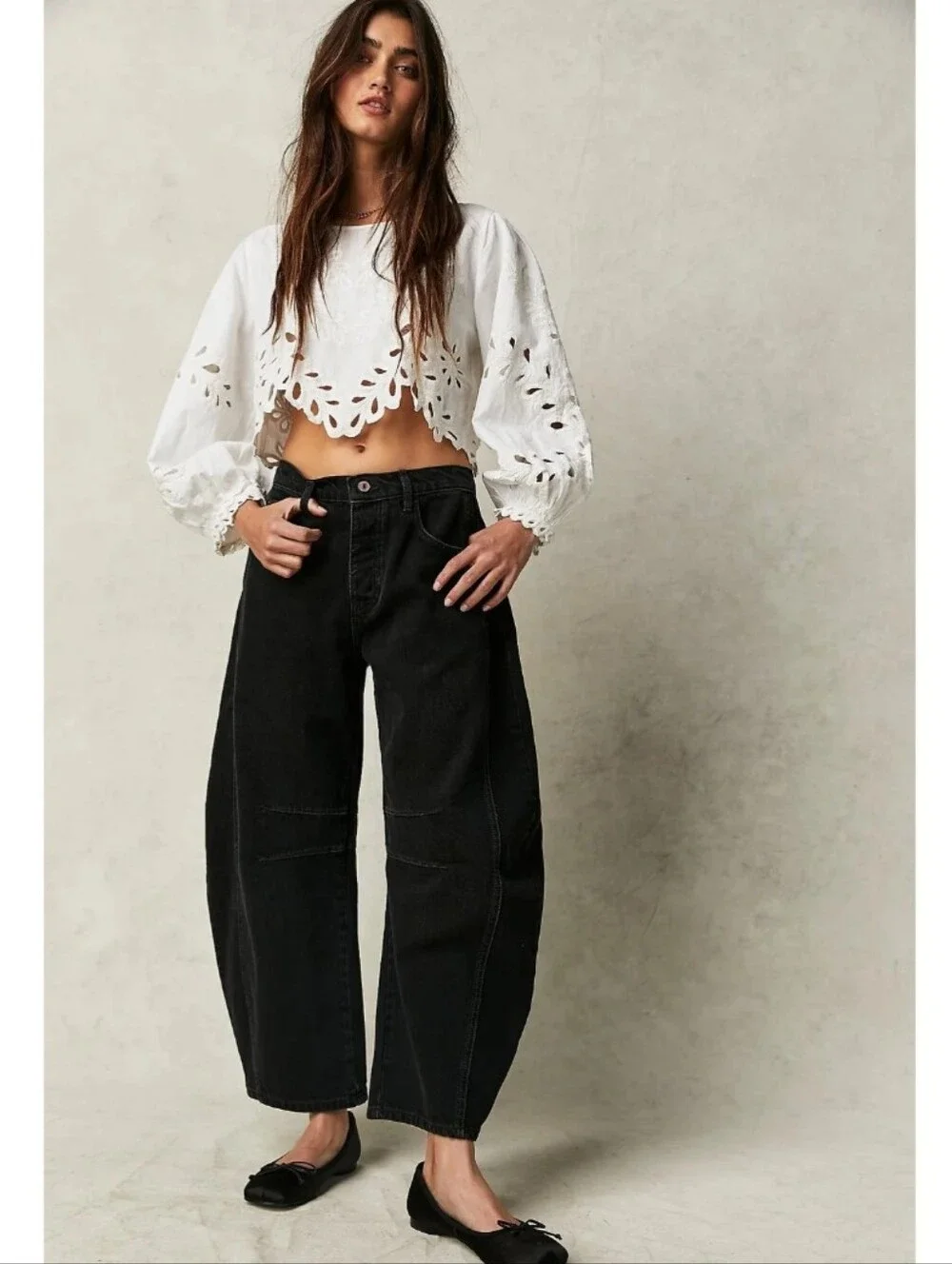 Free People We The Free Lucky You Mid Rise Barrel Soundwave